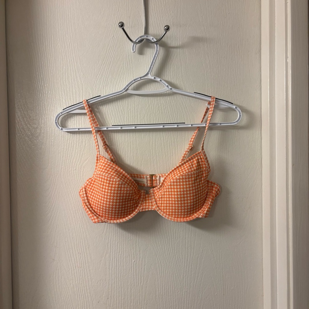 Old Navy Orange Houndstooth Swimsuit Top